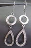 ESTATE LARGE .46CT DIAMOND 14K WHITE GOLD MATTE & SHINY PEAR SHAPE DROP EARRINGS