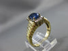 ESTATE 1.44CT DIAMOND & AAA OVAL SAPPHIRE 14KT 2TONE GOLD ENGAGEMENT RING #22056