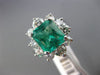 EXTRA LARGE 4.67CT DIAMOND & COLOMBIAN EMERALD 14KT WHITE GOLD ENGAGEMENT RING