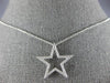 ESTATE .52CT DIAMOND 14KT WHITE GOLD 3D CLASSIC OPEN STAR LOVE FLOATING PENDANT
