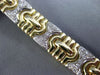 ANTIQUE WIDE 1.98CT DIAMOND 14KT WHITE & YELLOW GOLD 3D PUZZLE BRACELET #19715