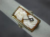 ANTIQUE LARGE .02CT DIAMOND 14KT WHITE GOLD 3D HANDCRAFTED LADY CAMEO RING