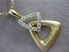 ESTATE LARGE .42CT DIAMOND 18K YELLOW GOLD MATTE & SHINY DOUBLE TRIANGLE PENDANT