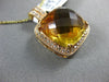 ESTATE LARGE 6.40CT DIAMOND & EXTRA FACET CITRINE 14K ROSE GOLD FLOATING PENDANT