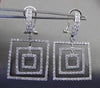 ESTATE 2.17CT DIAMOND 18KT WHITE GOLD 3D FLOATING OPEN SQUARE CLIP ON EARRINGS