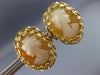 ANTIQUE 14K YELLOW GOLD 3D CLASSIC LADY CAMEO FILIGREE PUSH BACK EARRINGS #20155