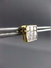 ESTATE 1.75CT DIAMOND 14K YELLOW GOLD 9 STONE CLASSIC SQUARE STUD EARRINGS 7.5mm