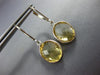 ESTATE 9.0CT AAA CITRINE 14KT WHITE GOLD OVAL BEZEL LEVER BACK HANGING EARRINGS