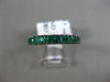 ESTATE 1.17CT AAA EMERALD 14K WHITE GOLD 3/4 ETERNITY WEDDING ANNIVERSARY RING