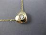 ESTATE .15CT DIAMOND 14KT YELLOW GOLD 3D CLASSIC SOLITAIRE HEART PENDANT #14337