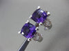 ESTATE LARGE 7.03CT DIAMOND & AMETHYST 14KT WHITE GOLD 3D HEART CLIP ON EARRINGS