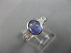 ESTATE .82CT DIAMOND & AAA CABOCHON TANZANITE 18KT WHITE GOLD 3D ENGAGEMENT RING