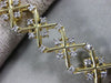 ESTATE WIDE 1.5CT DIAMOND 14KT YELLOW GOLD 3D X LOVE SNOW FLAKE TENNIS BRACELET