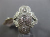 ESTATE LARGE .75CT DIAMOND 14KT WHITE GOLD 3D THREE STONE MILGRAIN FILIGREE RING