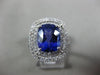 ESTATE LARGE 5.03CT DIAMOND & AAA TANZANITE 18KT WHITE GOLD HALO ENGAGEMENT RING