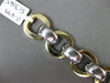 ESTATE WIDE & EXTRA LONG 14KT WHITE & YELLOW GOLD 3D CIRCULAR LINK BRACELET