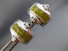 ESTATE 1.19CT WHITE & INTENSE FANCY YELLOW DIAMOND 14KT WHITE GOLD STUD EARRINGS