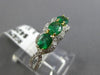 ESTATE 1.44CT DIAMOND & AAA EMERALD 18KT 2 TONE GOLD 3D PAST PRESENT FUTURE RING