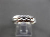 ANTIQUE WIDE 14K WHITE GOLD FILIGREE DIAMOND CUT WEDDING ANNIVERSARY RING #18936