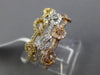 ESTATE WIDE .49CT DIAMOND 18K WHITE YELLOW & ROSE GOLD MULTI ROW LOVE KNOT RING