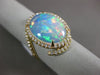 LARGE 4.16CT DIAMOND & AAA OPAL 14KT YELLOW GOLD 3D OVAL DOUBLE HALO SNAKE RING