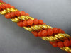 ANTIQUE WIDE & LONG CORAL 18KT YELLOW GOLD 3D SWIRL HANDCRAFTED ROPE BRACELET