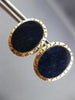 ESTATE LARGE AAA LAPIS 14KT YELLOW GOLD 3D HANDCRAFTED CLIP ON EARRINGS #26366