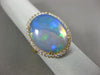 LARGE 7.80CT DIAMOND & AAA OPAL 14KT YELLOW GOLD CLASSIC OVAL DOUBLE HALO RING