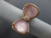 ESTATE LARGE 8.44CT ROUND DIAMOND & AAA PINK QUARTZ 14KT ROSE GOLD 3D BOW RING