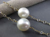 ESTATE LONG 14KT YELLOW GOLD WHITE TOPAZ & SOUTH SEA PEARL BY THE YARD NECKLACE