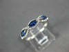 ESTATE .67CT DIAMOND & AAA SAPPHIRE 14K WHITE GOLD HALO WEDDING ANNIVERSARY RING
