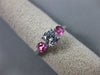 ESTATE 1.22CT DIAMOND & AAA PINK SAPPHIRE 14K WHITE GOLD 3 STONE ENGAGEMENT RING