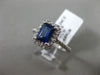 ESTATE 1.40CT DIAMOND & SAPPHIRE 14K WHITE GOLD HALO EMERALD CUT ENGAGEMENT RING