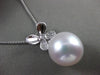 ESTATE LARGE .07CT DIAMOND 14KT WHITE GOLD AAA SOUTH SEA PEARL BUTTERFLY PENDANT