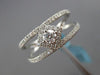 ESTATE .49CT DIAMOND 18KT WHITE GOLD DOUBLE ROW SQUARE SOLITAIRE FRIENDSHIP RING