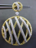 ESTATE LARGE 5.27CT WHITE & FANCY YELLOW DIAMOND 18KT TWO TONE GOLD 3D EARRINGS