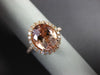 ESTATE 3.20CT DIAMOND & AAA OVAL CUT MORGANITE 14KT ROSE GOLD 3D ENGAGEMENT RING