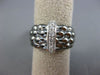 ESTATE WIDE .20CT DIAMOND 14K WHITE & BLACK GOLD HONEY COMB FUN ANNIVERSARY RING
