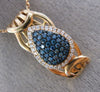 ESTATE .42CT WHITE & BLUE DIAMOND 14KT ROSE GOLD MOON CLUSTER TEAR DROP PENDANT