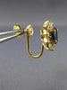 ESTATE 1.60CT DIAMOND & AAA SAPPHIRE 14K YELLOW GOLD FRENCH BACK EARRINGS #25277