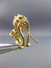 ESTATE .86CT DIAMOND & RUBY 14K YELLOW GOLD 3D OVAL FLOWER HALO CLIP ON EARRINGS