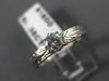 ANTIQUE .35CT ROUND DIAMOND 18KT WHITE GOLD FILIGREE CROWN ENGAGEMENT RING #6190