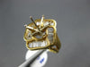 ESTATE LARGE 1CT DIAMOND 14K YELLOW GOLD FLOWER SEMI MOUNT ENGAGEMENT RING