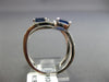 ESTATE LARGE 2.41CT DIAMOND & AAA OVAL SAPPHIRE 14KT WHITE GOLD MULTI ROW RING