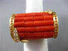 ESTATE EXTRA LARGE 1.76CT DIAMOND AAA CORAL & CITRINE 18KT YELLOW GOLD LOVE RING