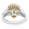 ESTATE 1.30CT WHITE & FANCY YELLOW DIAMOND 18KT GOLD PEAR SHAPED ENGAGEMENT RING