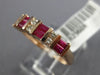 ESTATE .76CT DIAMOND & AAA RUBY 14K ROSE GOLD CLASSIC WEDDING ANNIVERSARY RING