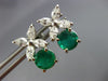 ESTATE LARGE 3.25CT DIAMOND & AAA COLOMBIAN EMERALD FLOWER HANGING STUD EARRINGS