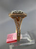 LARGE 1.70CT DIAMOND 18KT ROSE GOLD 3D ROUND & BAGUETTE SQUARE HALO LOVE RING