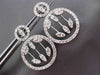 ESTATE LARGE 2.15CT ROUND DIAMOND 14K WHITE GOLD FLOATING CIRCULAR DROP EARRINGS